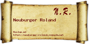 Neuburger Roland névjegykártya