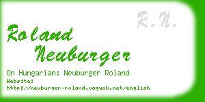 roland neuburger business card